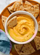 sweet potato hummus with pita wedges
