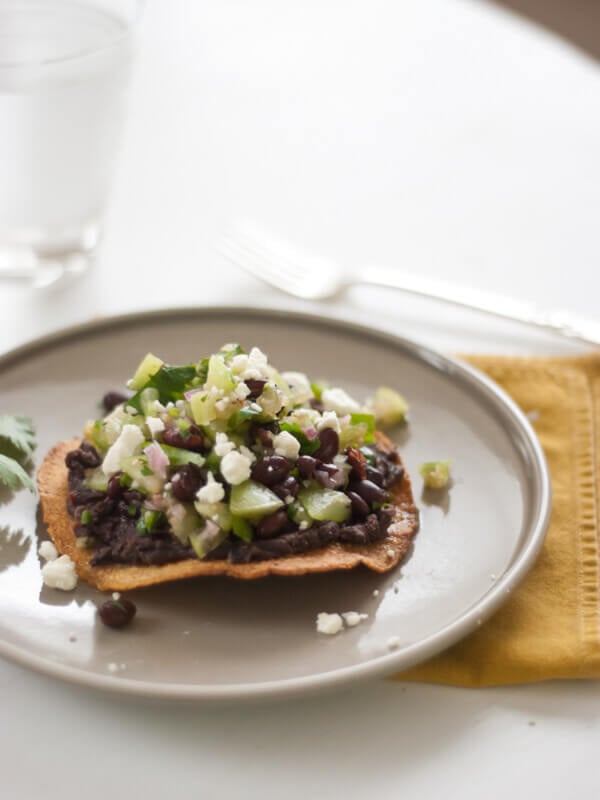 tomatillo black bean tostada recipe
