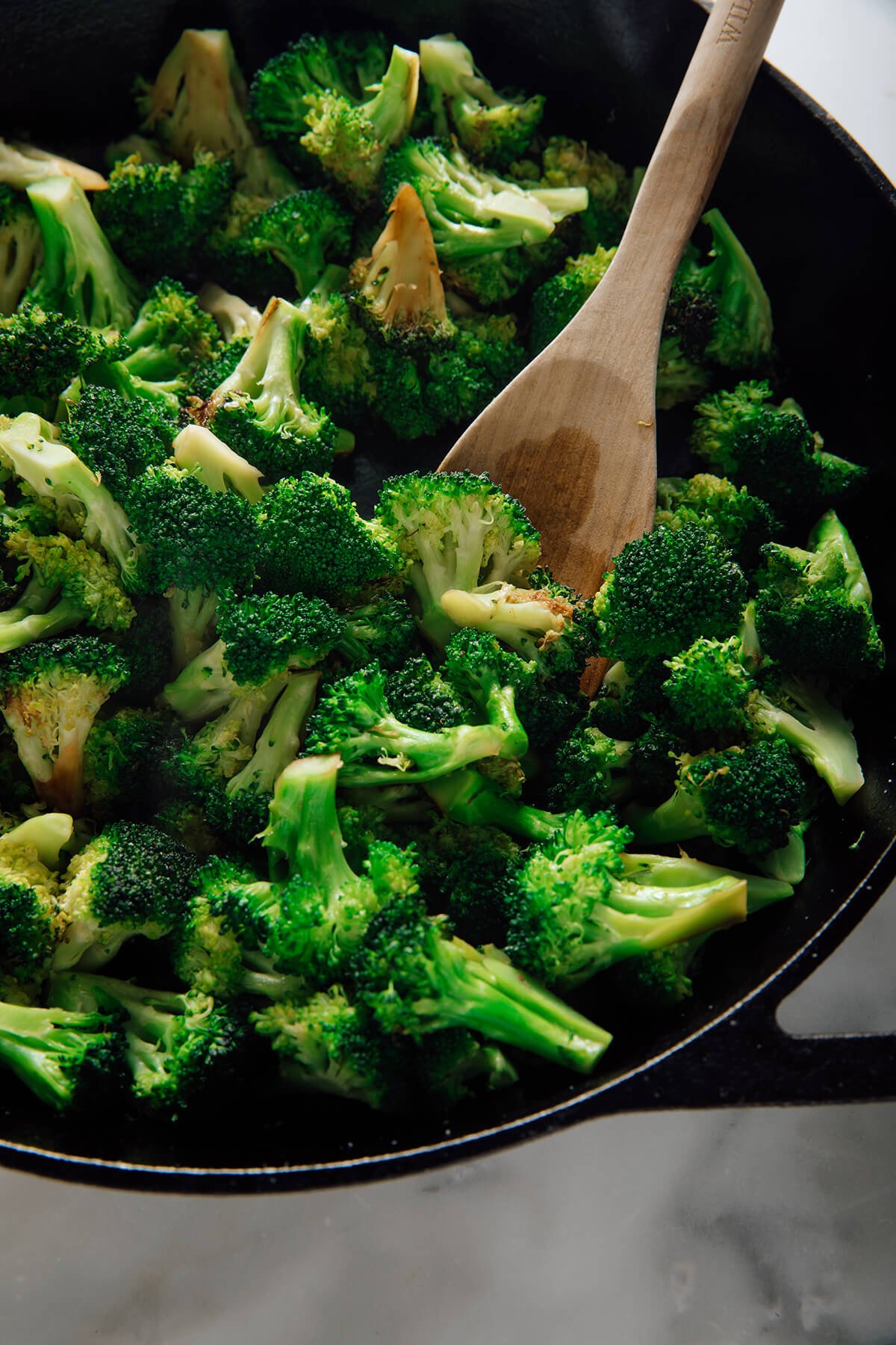 broccoli in skillet