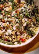 green bean quinoa salad close-up