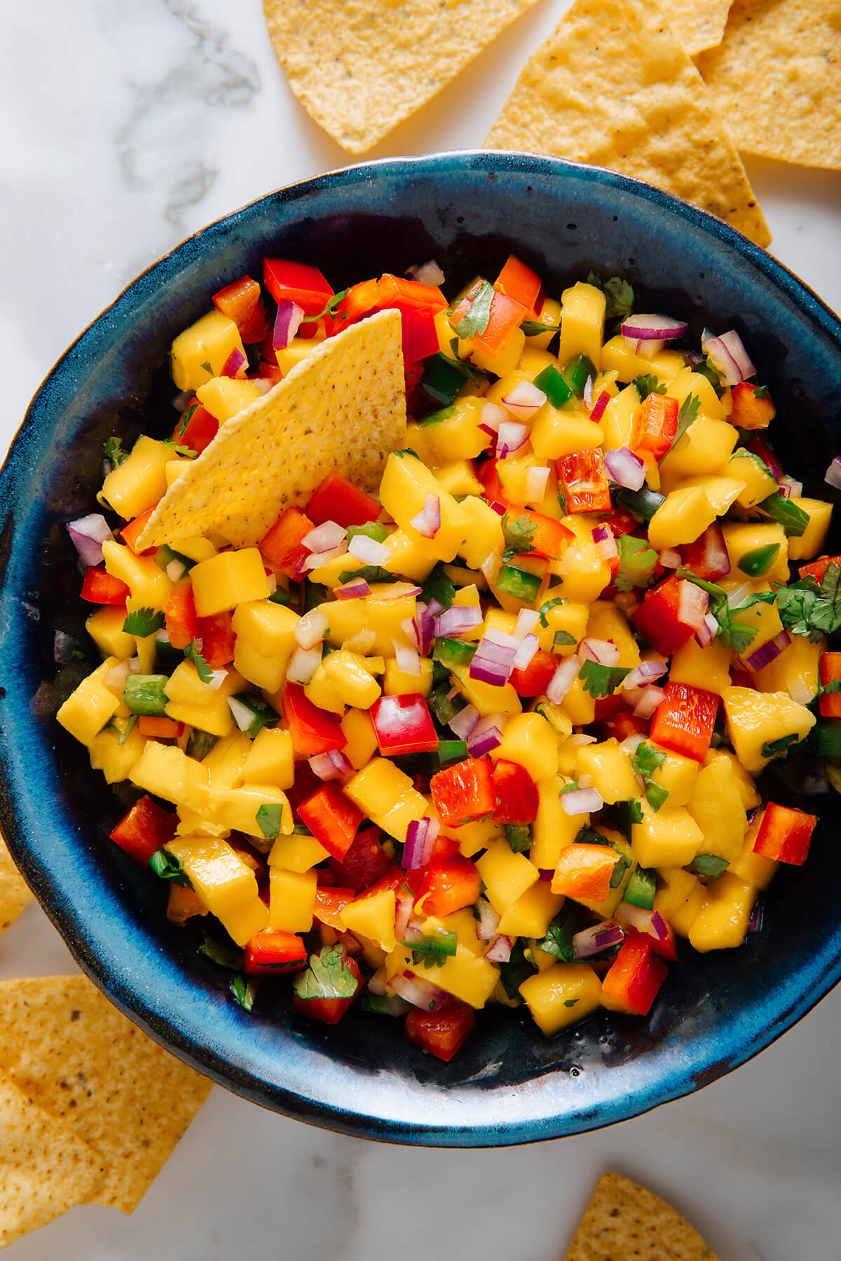 mango salsa with tortilla chips