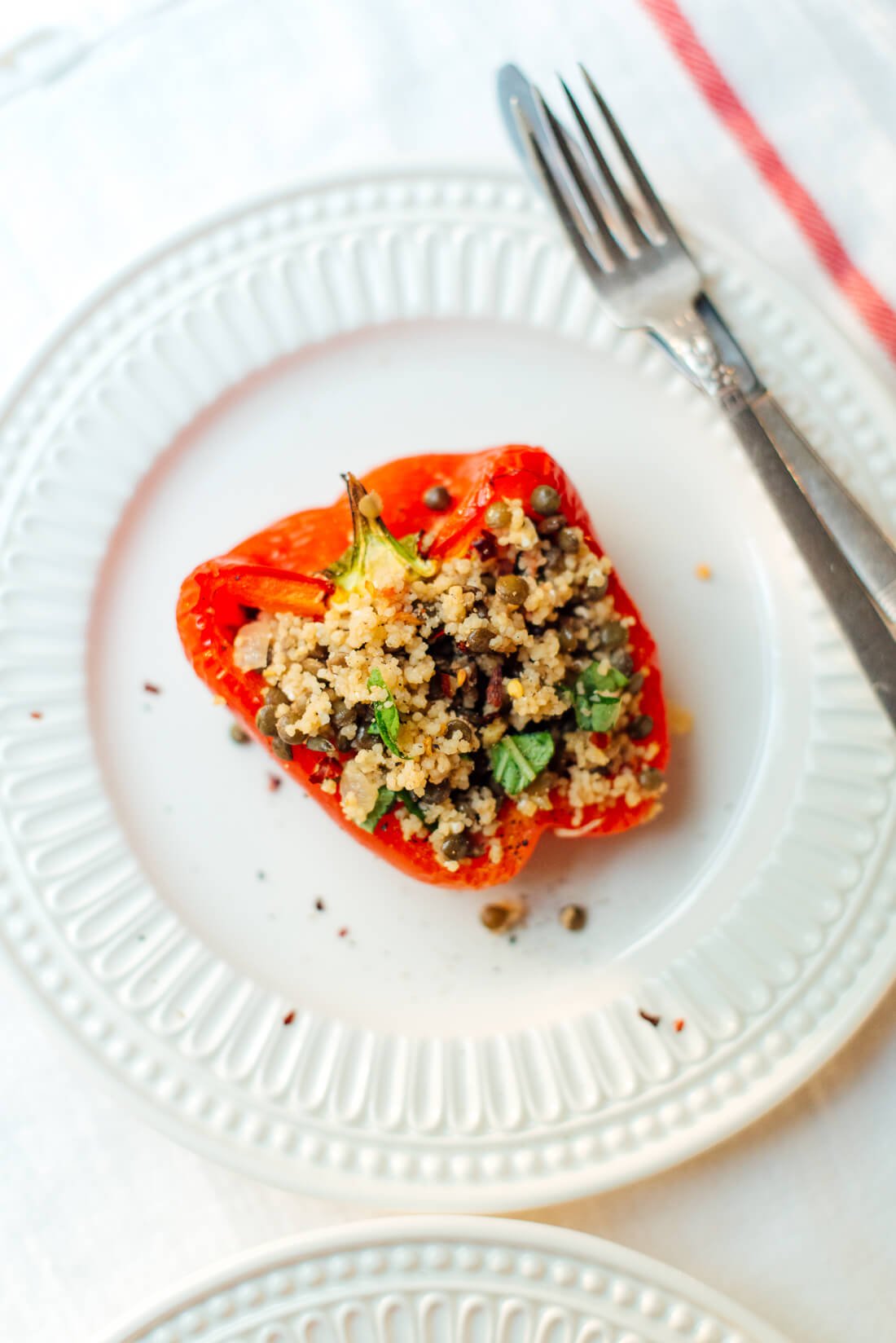 Lentil & Couscous Stuffed Peppers