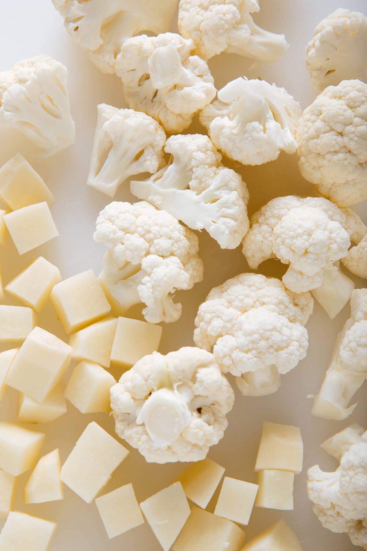 sliced cauliflower and potato