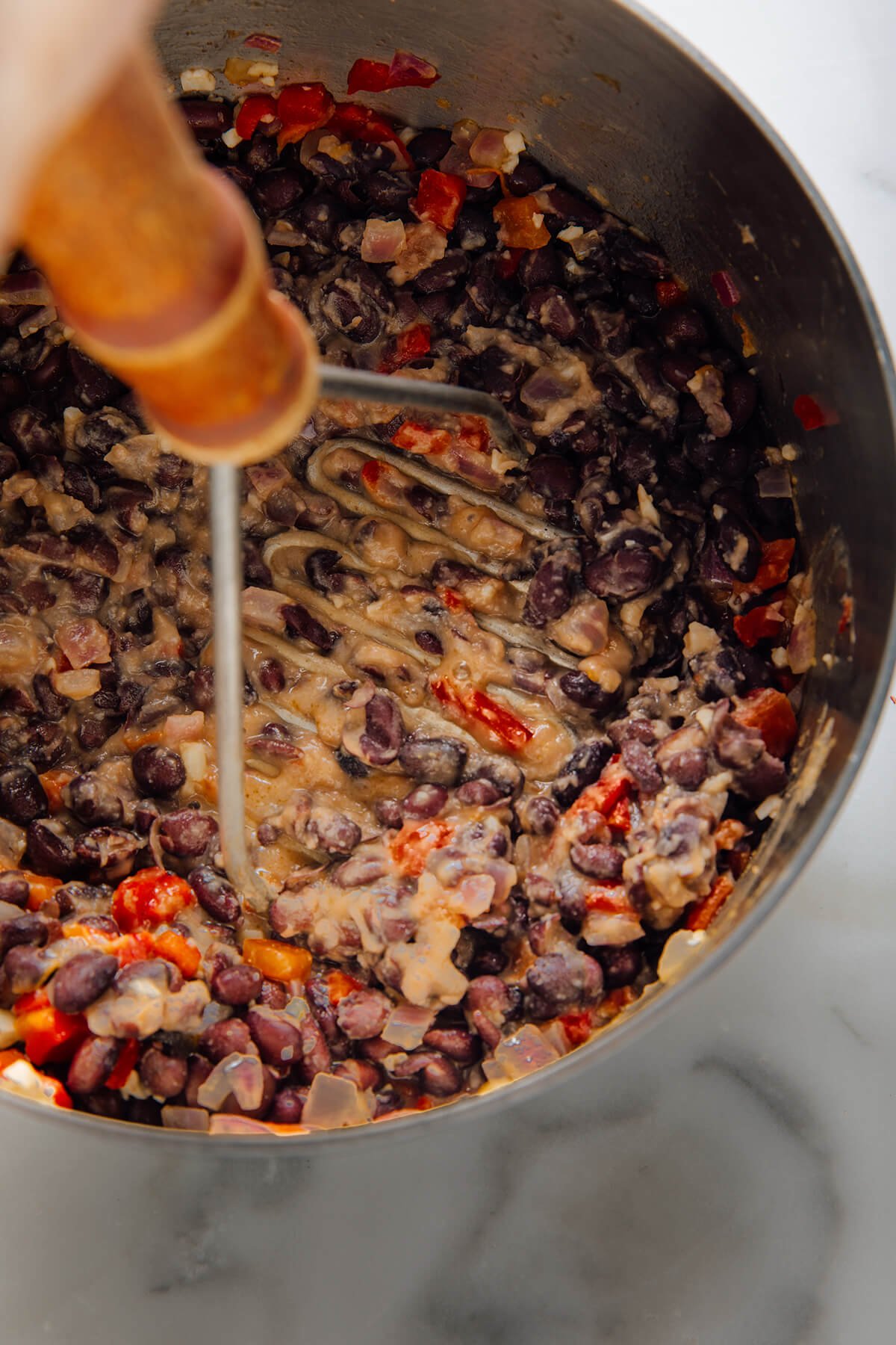 how to make refried black beans