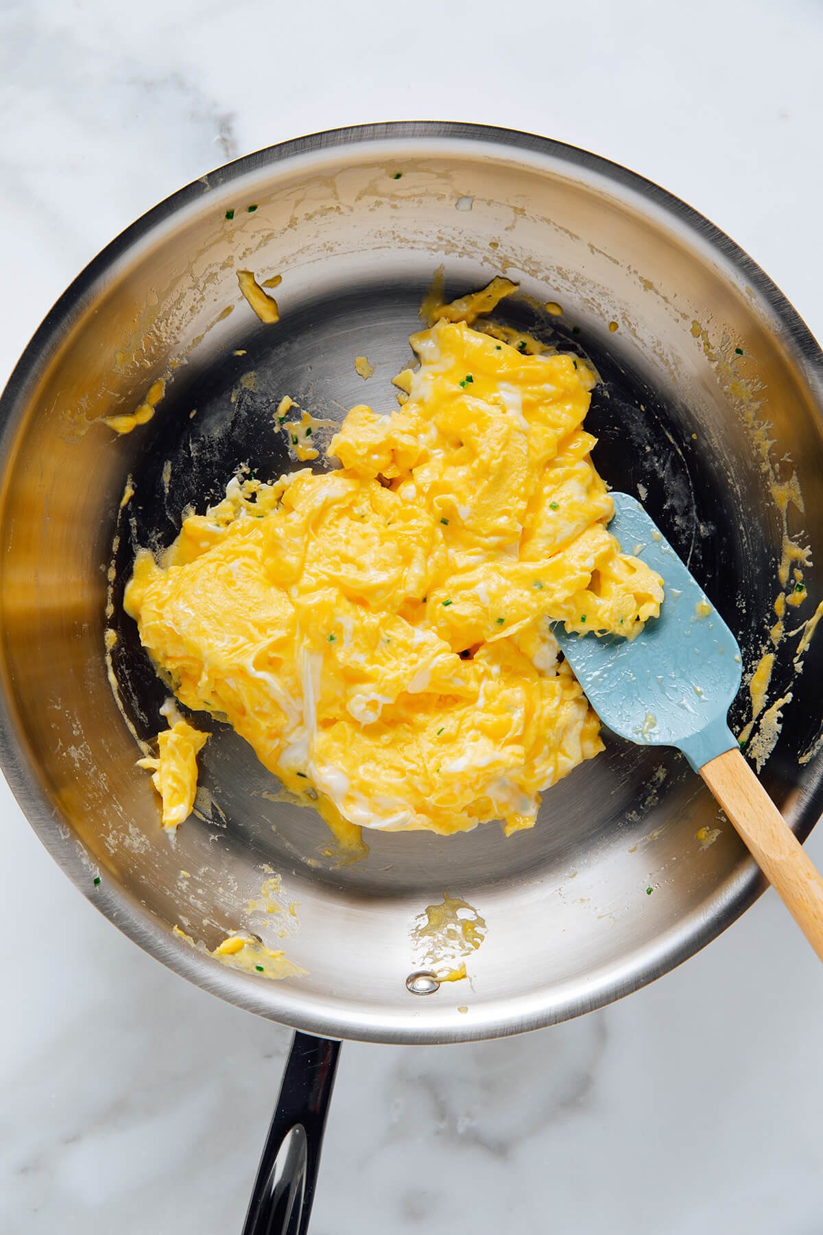 scrambled eggs in skillet